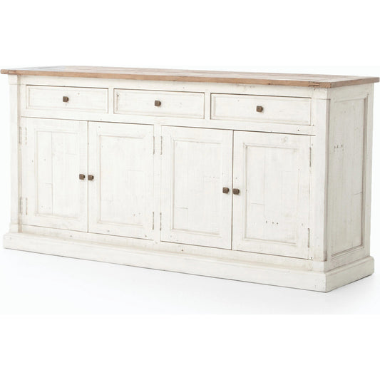 001 S-279237 | Primary Silo | Cintra Sideboard by Four Hands in limestone white, driftwood natural. Made from solid mixed reclaimed wood in a cottage & farmhouse style.