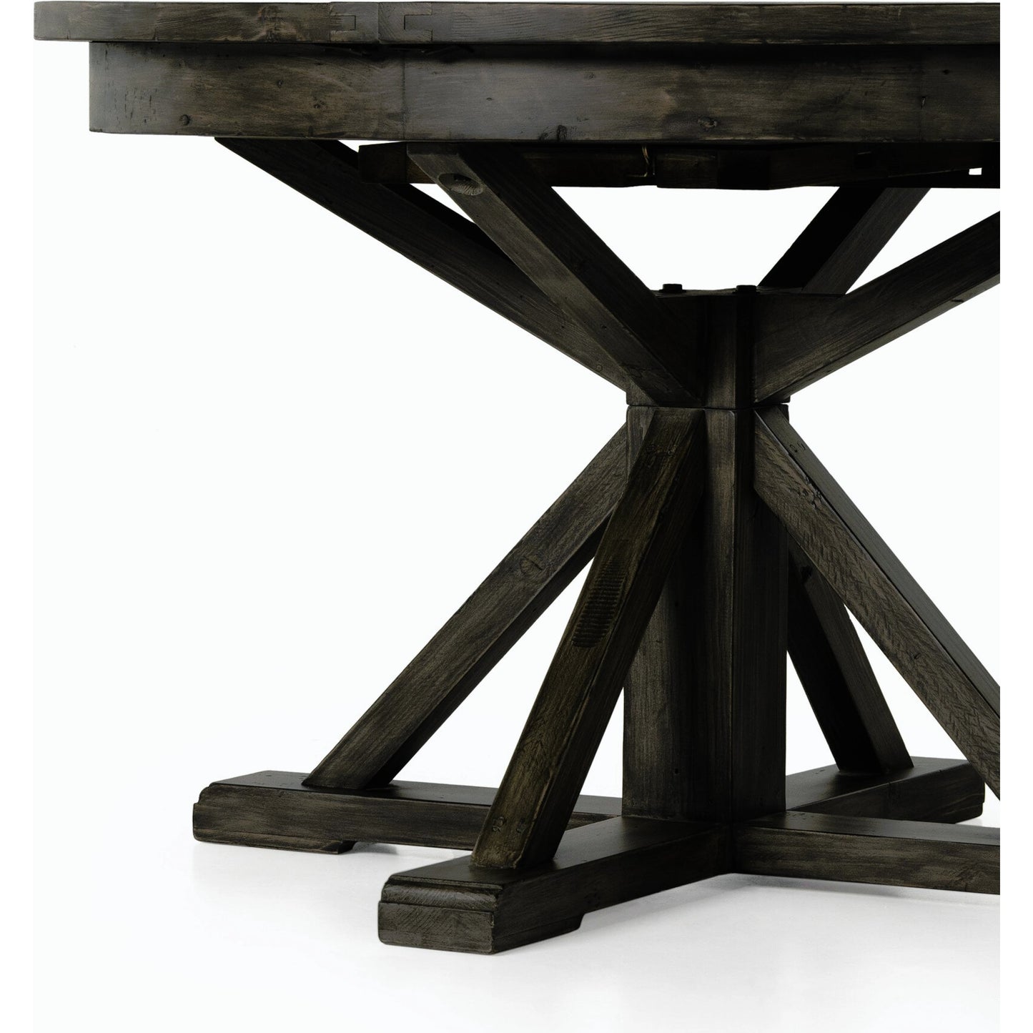 048 SR-711850 | Closeup | Cintra Extension Dining Table by Four Hands. Made from solid mixed reclaimed wood in a cottage & farmhouse style.