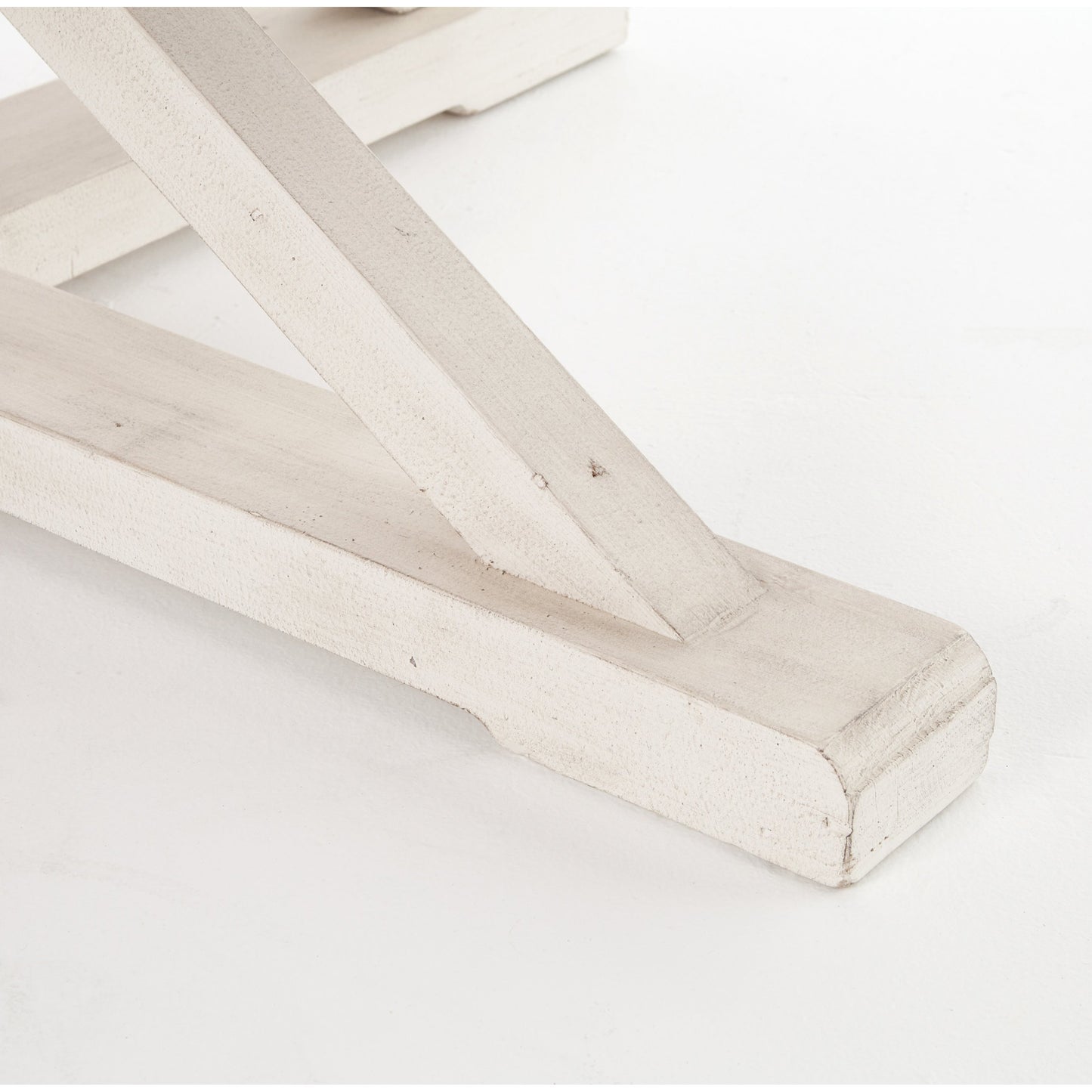 031 SR-711851 | Closeup | Cintra Extension Dining Table by Four Hands in limestone white, driftwood natural. Made from solid mixed reclaimed wood in a cottage & farmhouse style.