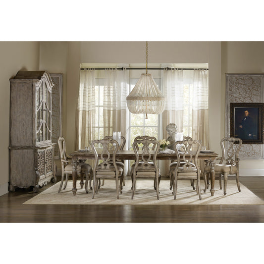 Chatelet Dining Table by Hooker Furniture in caramel froth. Made from pecan, walnut, maple veneers with a solid-wood edge top in a traditional style.