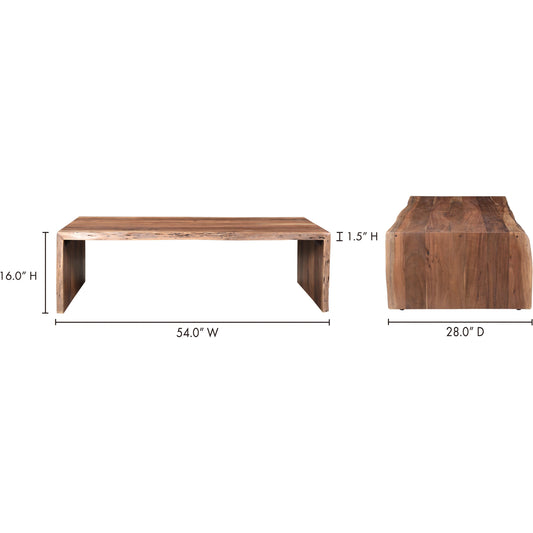 Tyrell Coffee Table by Moe's Home Collection in natural. Made from solid acacia in a modern style.