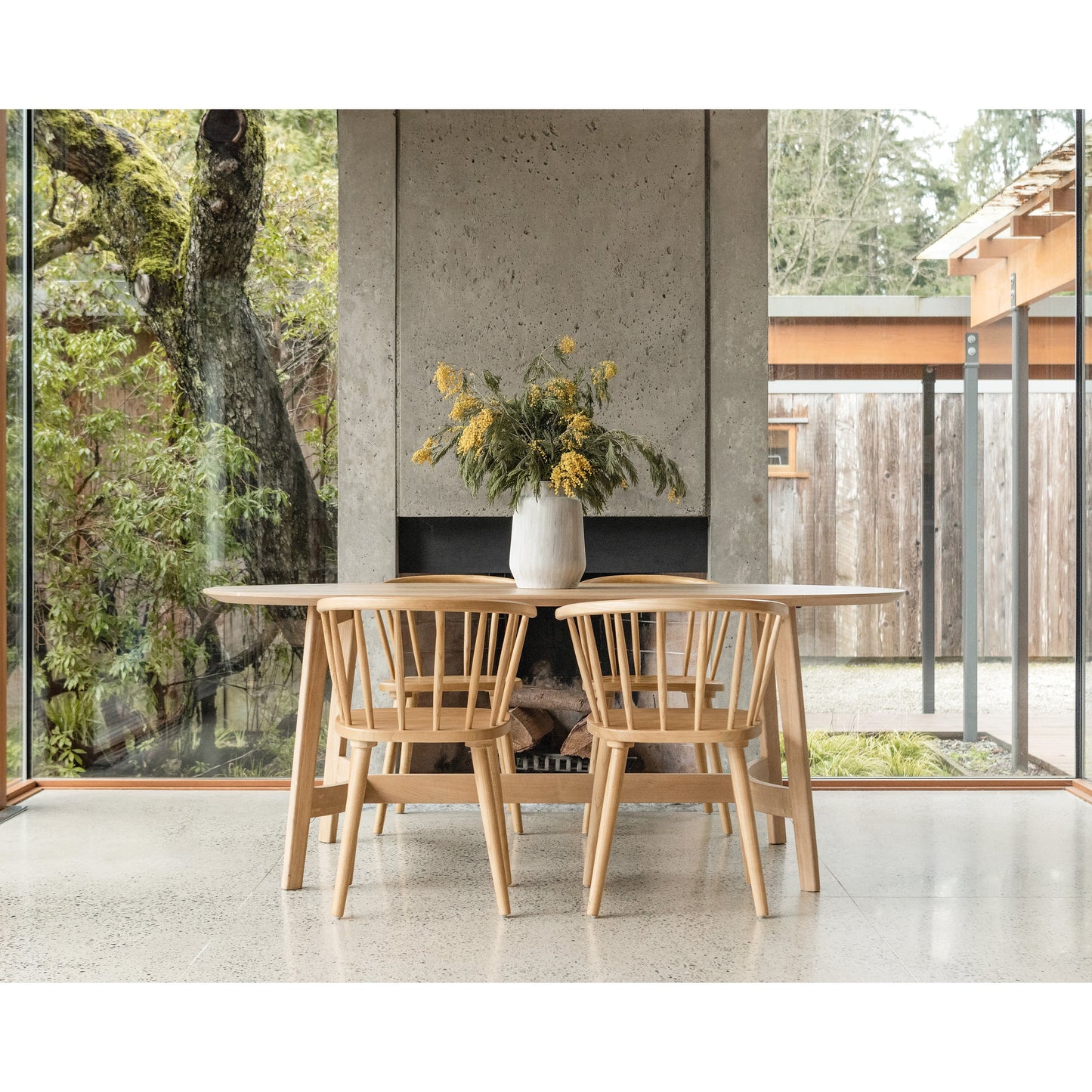 007 SI-2122089 | Lifestyle | Trie Dining Table by Moe's Home Collection in natural. Made from solid oak in a cottage & farmhouse style.