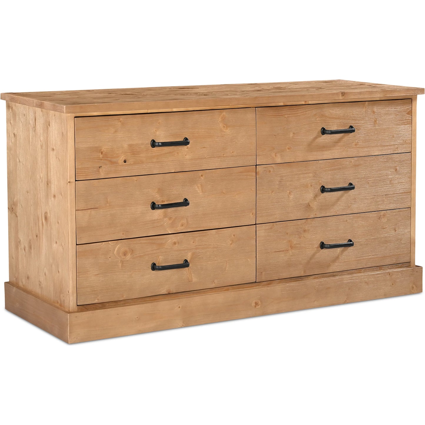 001 SI-2368367 | Primary Silo | Tade 6 Drawer Dresser Honey Pine by Moe's Home Collection in honey pine. Made from solid pine wood, mdf back in a unique style.