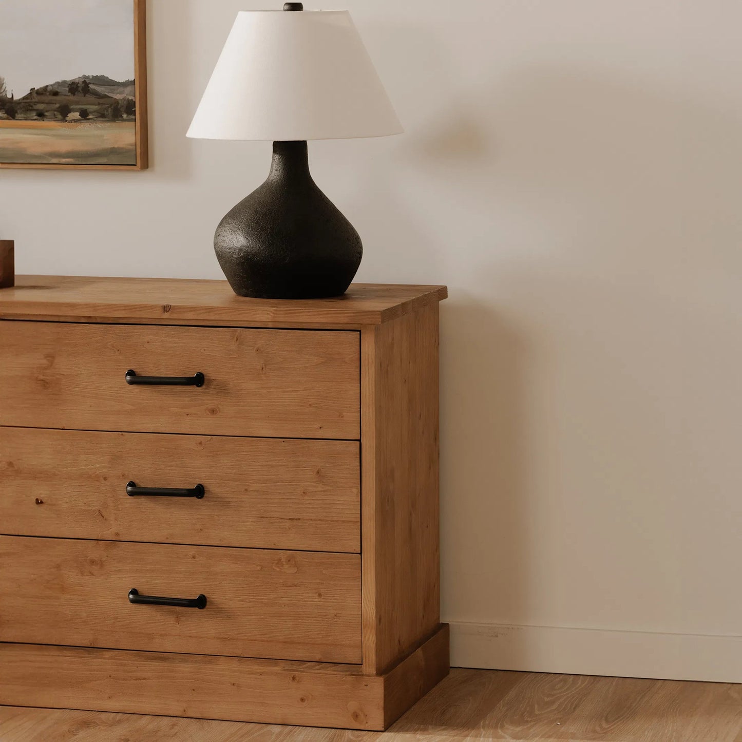 011 SI-2368367 | Lifestyle | Tade 6 Drawer Dresser Honey Pine by Moe's Home Collection in honey pine. Made from solid pine wood, mdf back in a unique style.