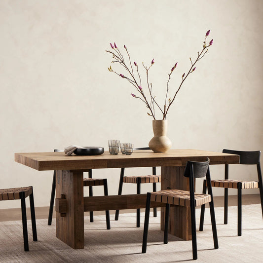 Reclaimed 72" Dining Table by Four Hands in rustic natural, mk2. Made from solid mixed reclaimed wood in a unique style.