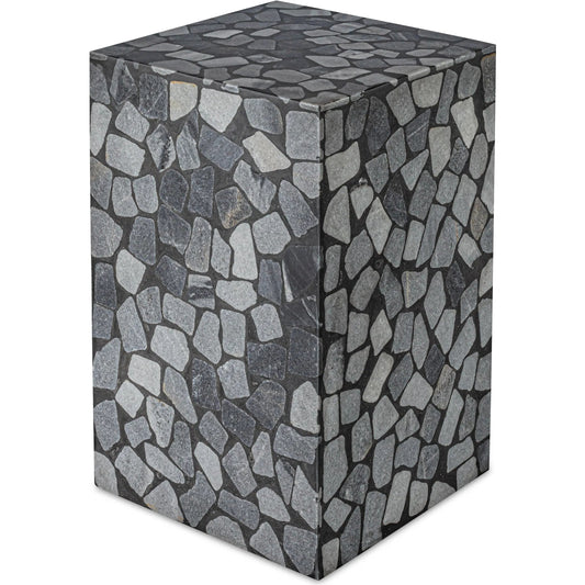 Kiri Outdoor Side Table by Moe's Home Collection in black. Made from marble, fiberglass, cement in a cottage & farmhouse style.