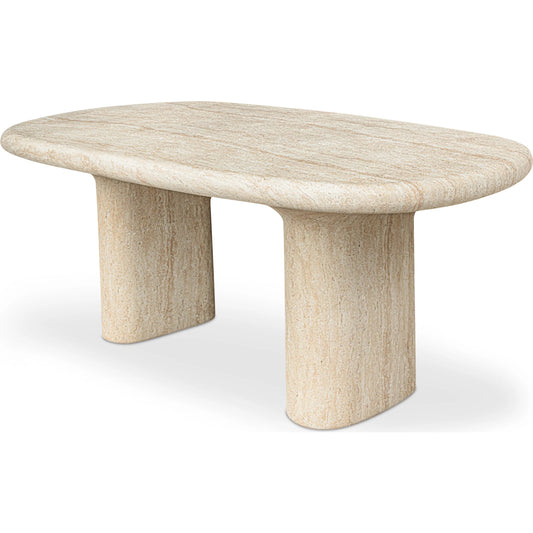 Warby Outdoor Dining Table by Moe's Home Collection in beige. Made from cement, fiberglass in a transitional style.