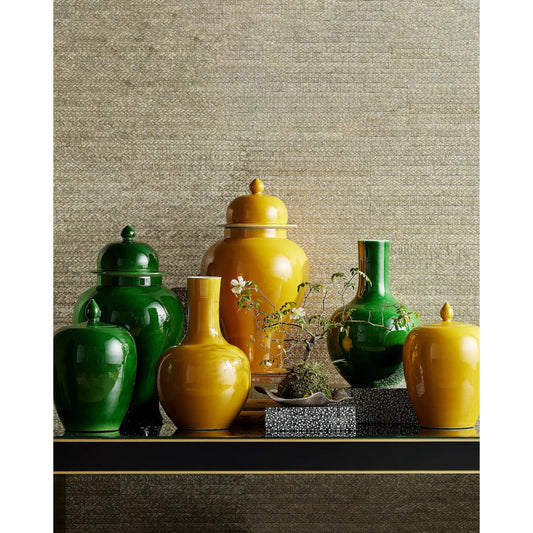 Imperial Green Temple Jar by Currey and Company in imperial green. Made from porcelain in a modern style.