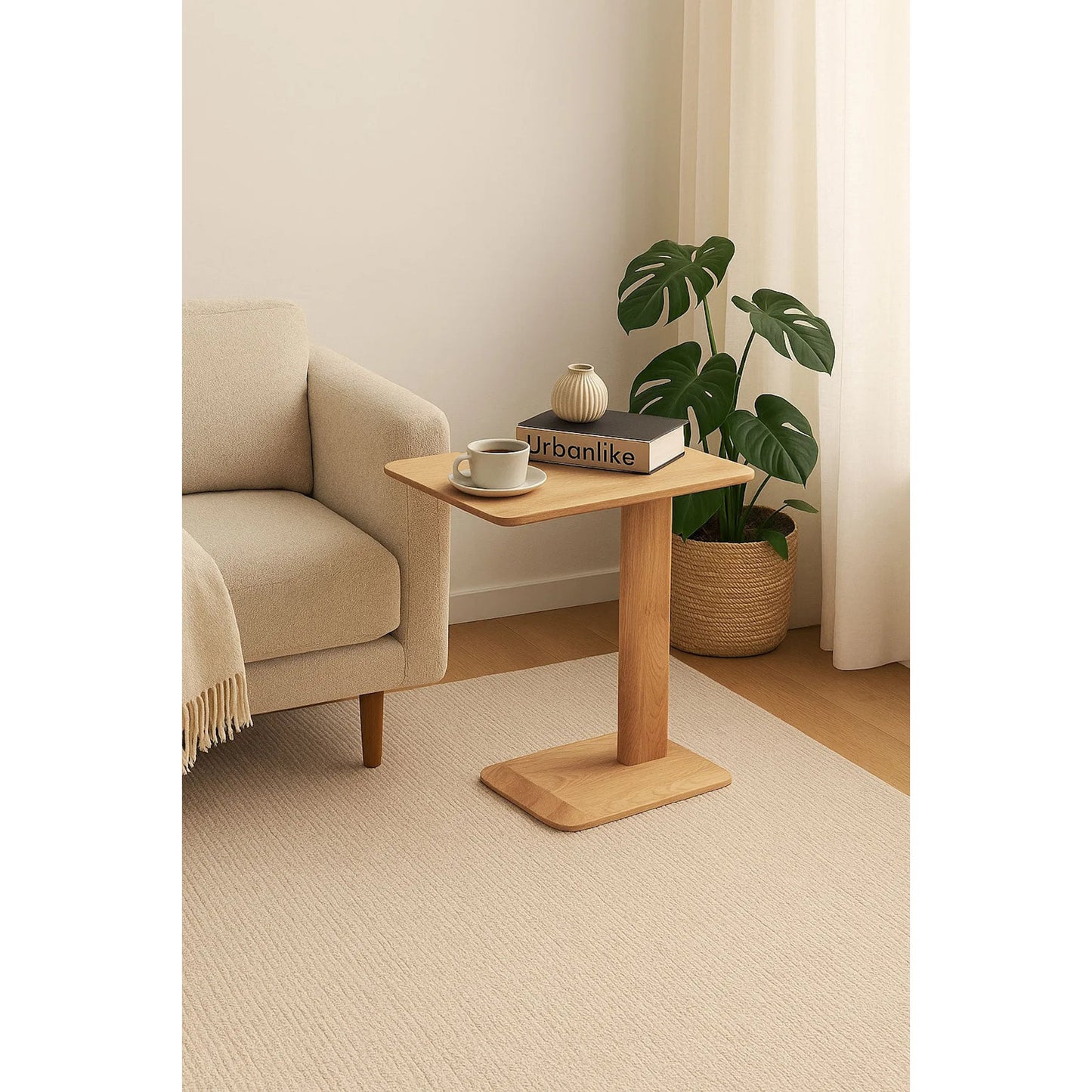008 SI-2527565 | Lifestyle | Vive Side Table by LH Imports in natural. Made from european oak in a unique style.