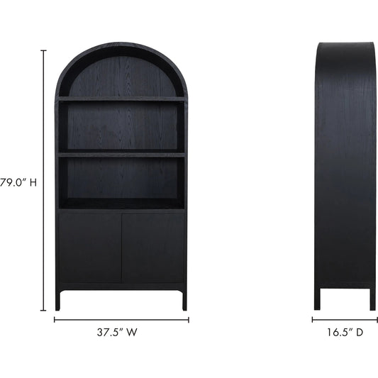 Wilde Display Cabinet by Moe's Home Collection in black. Made from solid oak, oak veneer, plywood in a modern style.