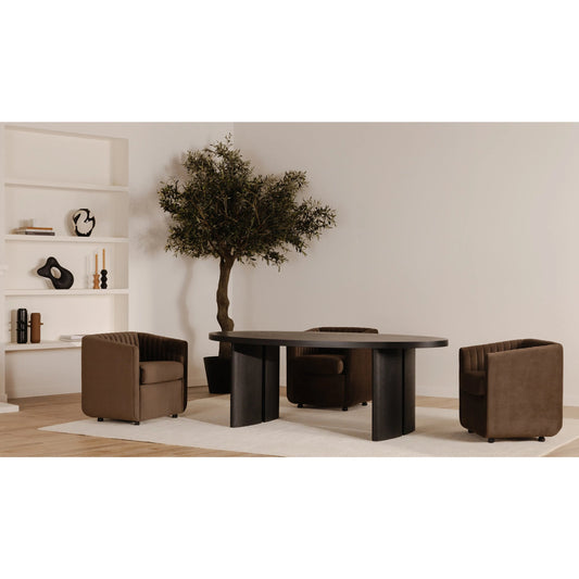 William Dining Table by Moe's Home Collection in black. Made from oak veneer over mdf in a modern style.