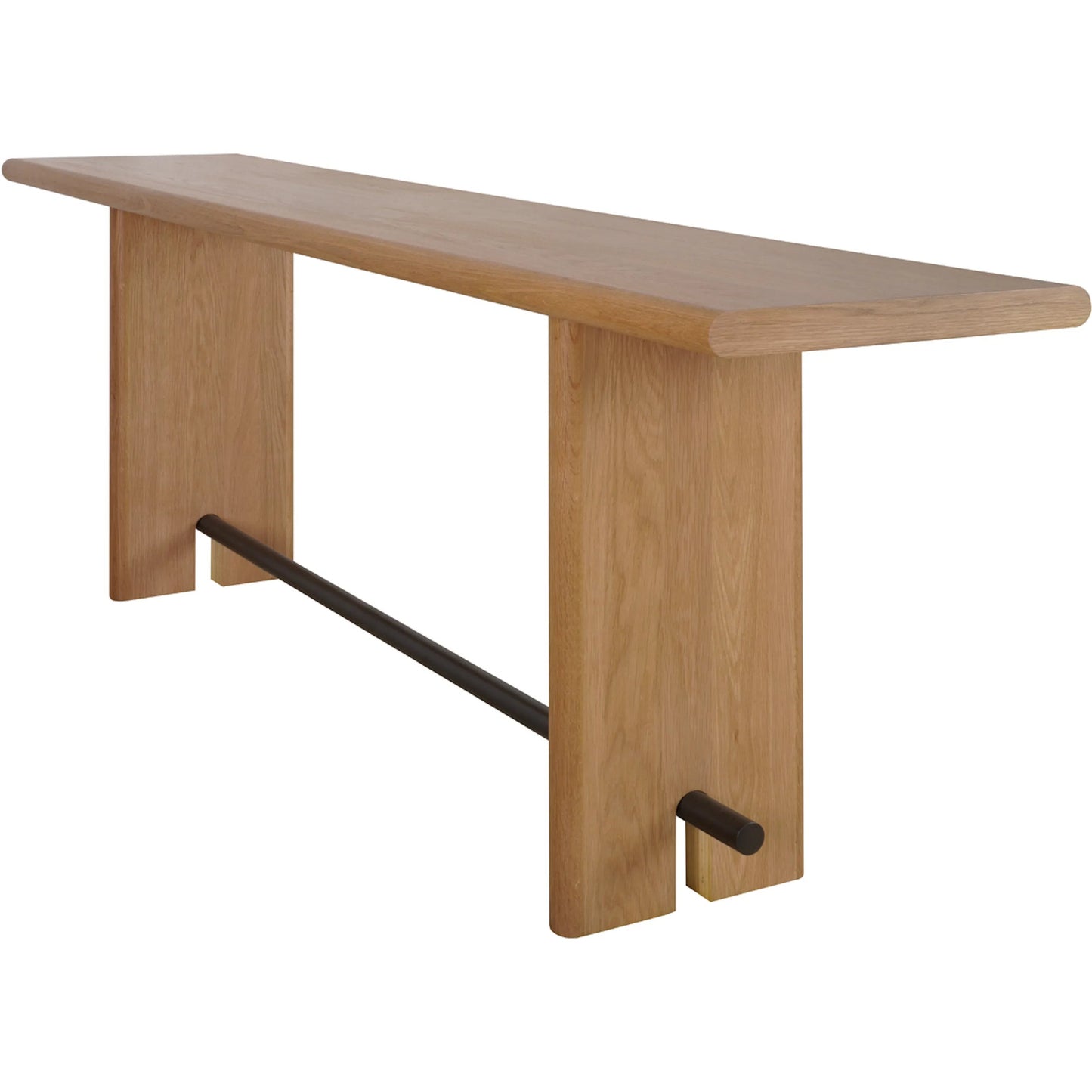 003 SI-2441487 | Additional Silo | Madison Console Table by Moe's Home Collection in natural oak. Made from solid oak tabletop, base edge, oak veneer over plywood tabletop, metal in a unique style.