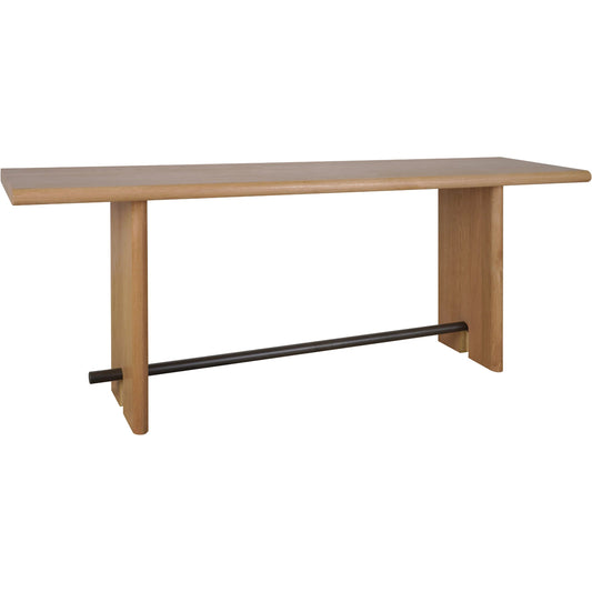 002 SI-2441487 | Primary Silo | Madison Console Table by Moe's Home Collection in natural oak. Made from solid oak tabletop, base edge, oak veneer over plywood tabletop, metal in a transitional style.