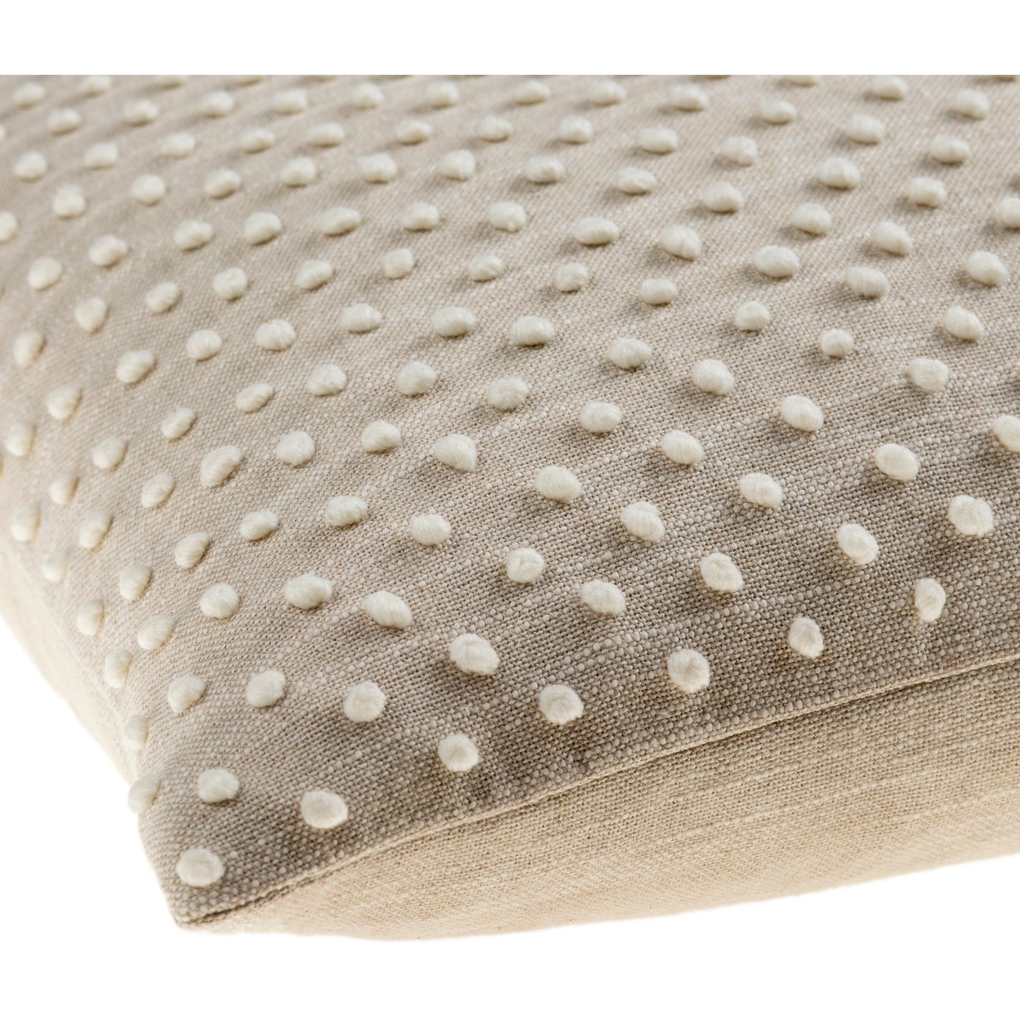 003 SI-1893021,SI-1893022 | Closeup | Valin Pillow - 12959 by Livabliss in oatmeal, cream. Made from 100% cotton in a traditional style.