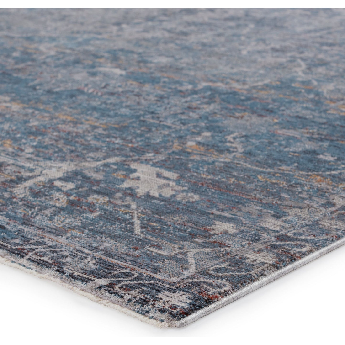 002 SI-1781620,SI-1781621,SI-1785480,SI-1794963 | Closeup | Cicely Rug by Jaipur Living in blue, gray. Made from 65% polyester 35% viscose in a unique style.