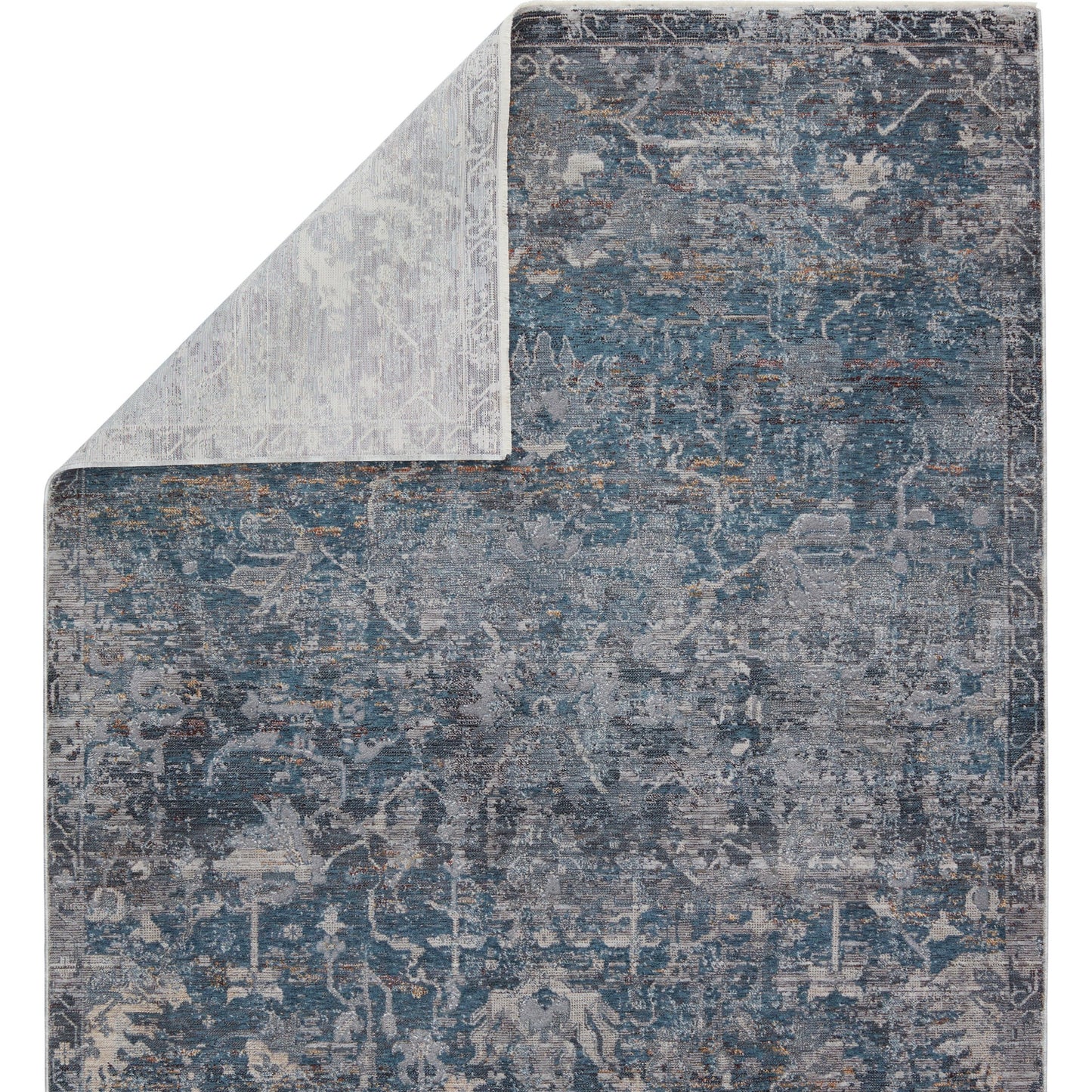 003 SI-1781620,SI-1781621,SI-1785480,SI-1794963 | Closeup | Cicely Rug by Jaipur Living in blue, gray. Made from 65% polyester 35% viscose in a unique style.