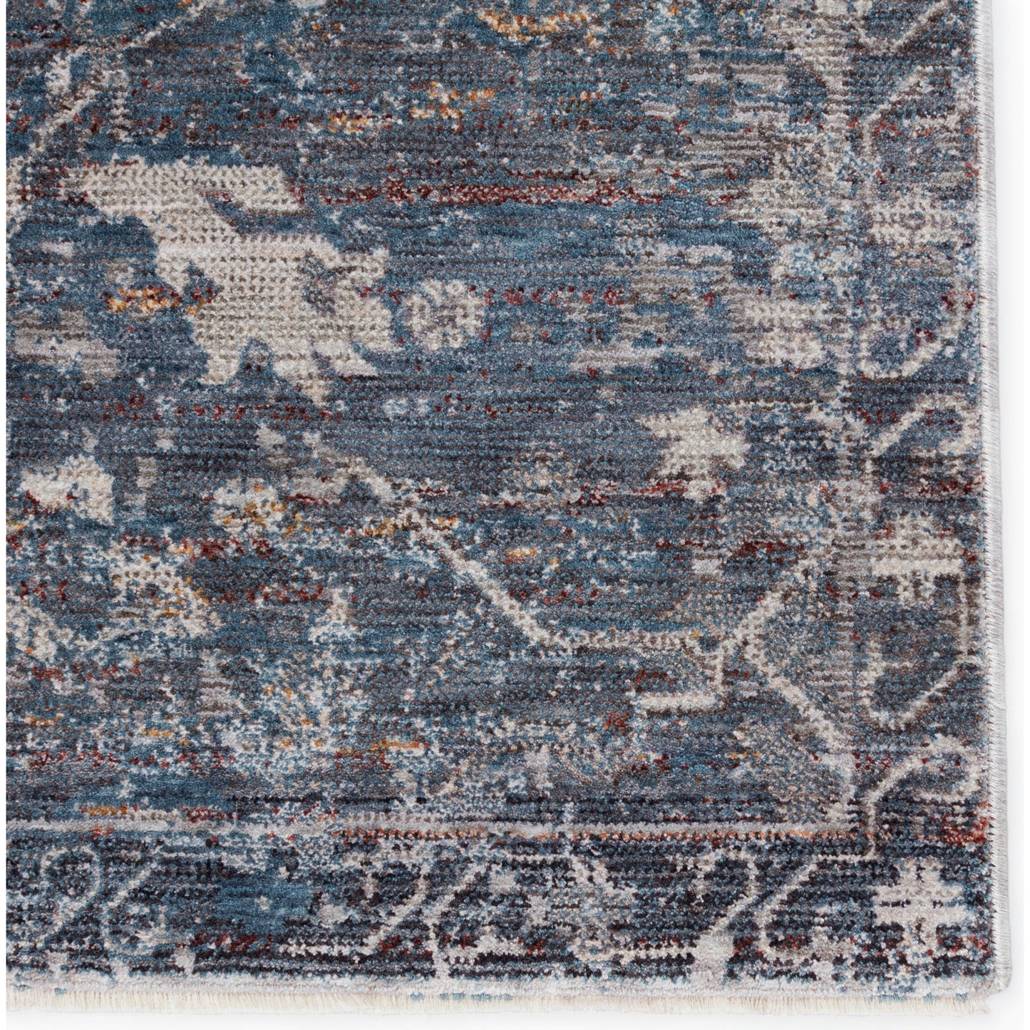 004 SI-1781620,SI-1781621,SI-1785480,SI-1794963 | Closeup | Cicely Rug by Jaipur Living in blue, gray. Made from 65% polyester 35% viscose in a unique style.