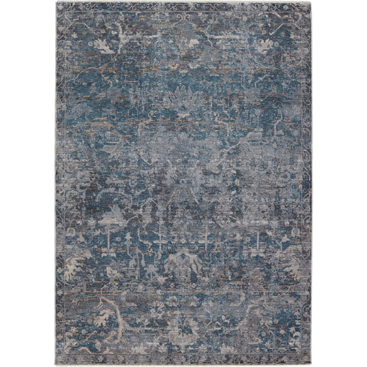 Valentia VLN12 Rug by Jaipur Living in blue, gray. Made from 65% polyester 35% viscose in a unique style.