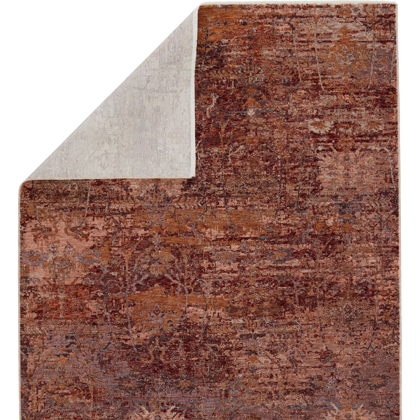 004 SI-1782120,SI-1782121,SI-1782122,SI-1785610,SI-1795341 | Closeup | Ozella Rug by Jaipur Living in red, rust. Made from 65% polyester 35% viscose in a unique style.