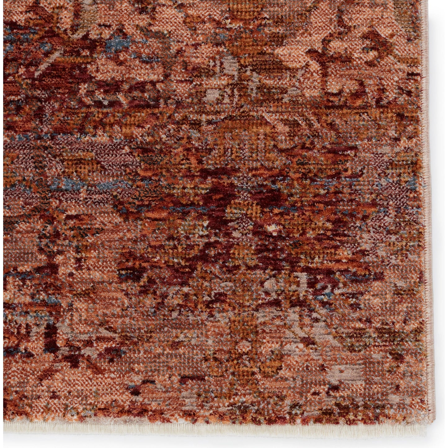 005 SI-1782120,SI-1782121,SI-1782122,SI-1785610,SI-1795341 | Closeup | Ozella Rug by Jaipur Living in red, rust. Made from 65% polyester 35% viscose in a unique style.
