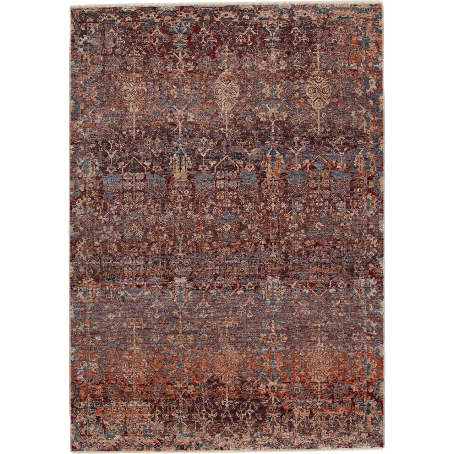 001 SI-1782068,SI-1782071,SI-1785575,SI-1795265 | Primary Silo | Marisol Rug by Jaipur Living in maroon, blue. Made from 65% polyester 35% viscose in a unique style.