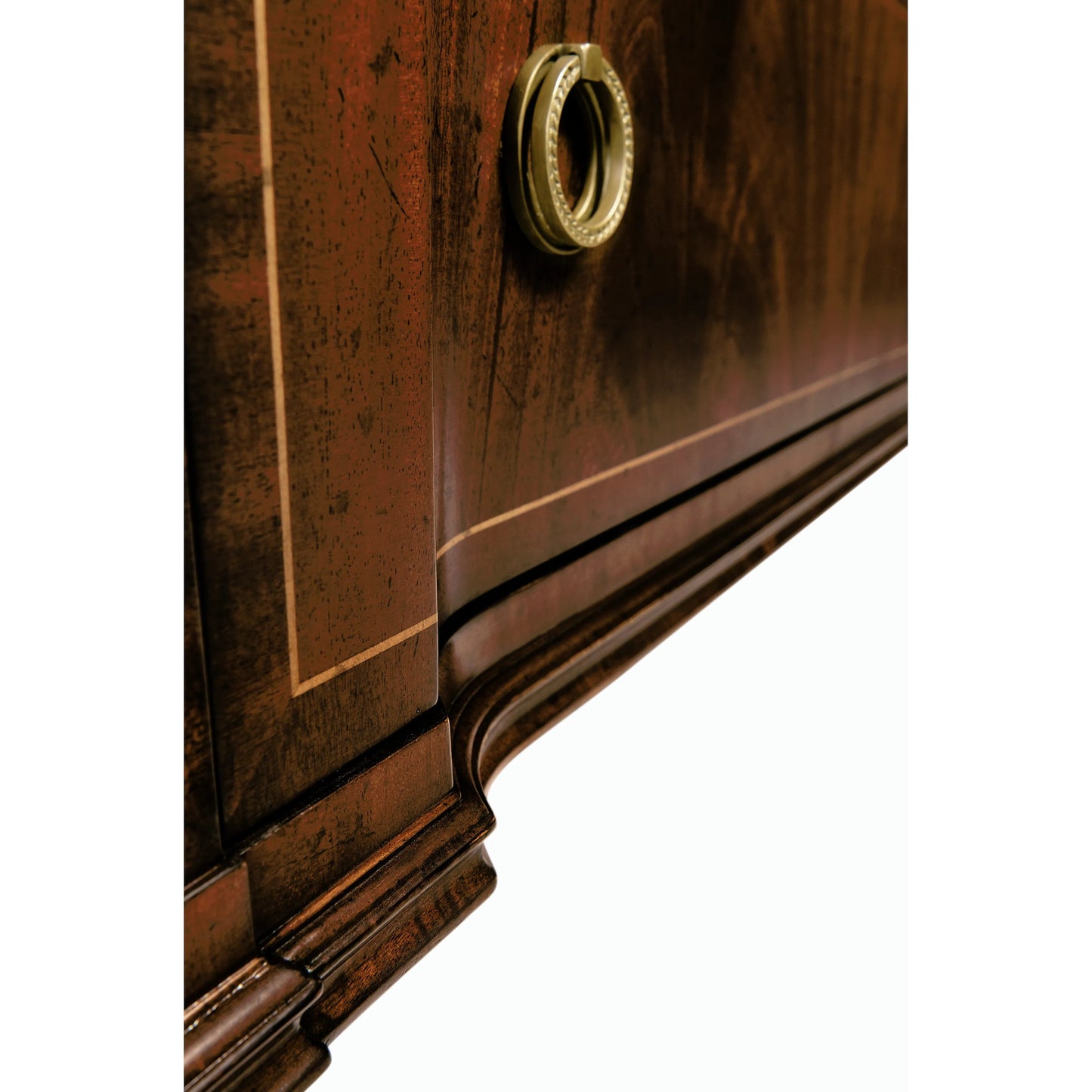 010 SR-846110 | Closeup | Versailles Regency Style Mahogany Chest of Drawers by Jonathan Charles in brown and medium antique mahogany. Made from acacia in a traditional style.