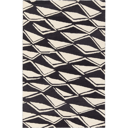 001 SI-2355156,SI-2355157,SI-2355158,SI-2355159 | Primary Silo | Vera by Nikki Chu VNK11 Rug by Jaipur Living in black. Made from 100% wool in a unique style.