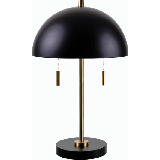 Vienne Accent Table Lamp.- 531761 by Livabliss in body: black, shade (outside): black, shade (inside): gold, finial: metallic - brass, harp: metallic - brass, cord: translucent and coloredplated. Made from iron, metal, polye