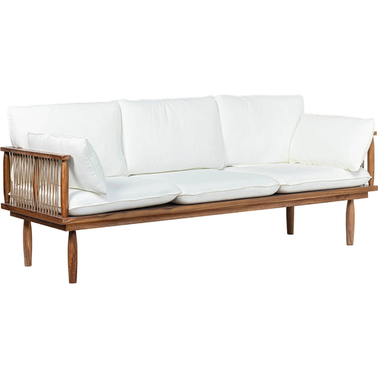 001 SI-2325320 | Primary Silo | Vineyard Outdoor - Sofa by LH Imports in brown, white and brown. Made from teak wood, olefin fabric, foam, fiber fill, polyester rope in a transitional style.