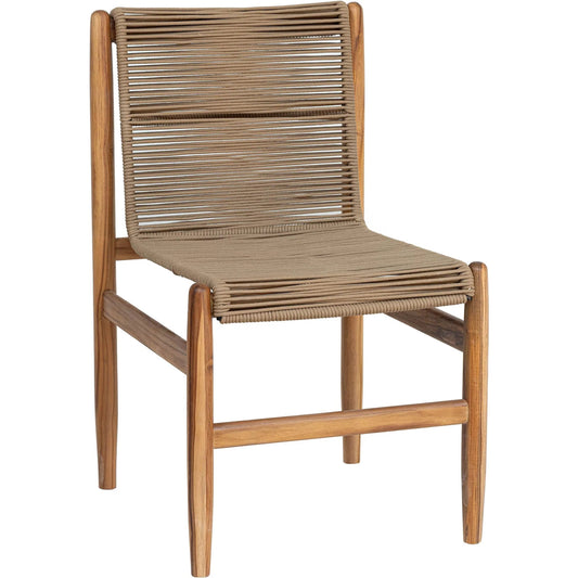 Vineyard Outdoor - Dining Chair (Set of 2) by LH Imports in brown and brown. Made from teak wood, 100% polyester rope in a transitional style.