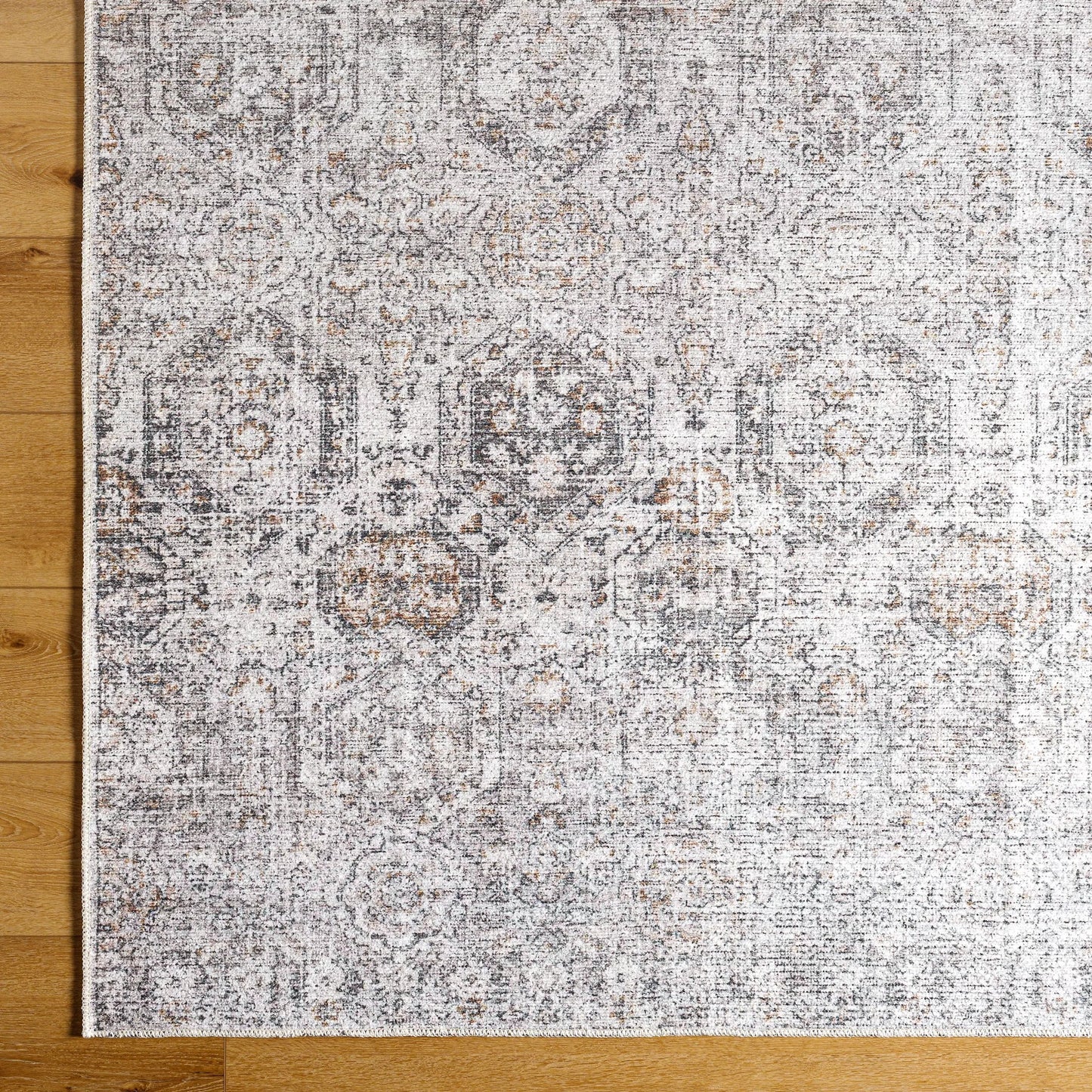 005 SI-2051380,SI-2051381,SI-2051382,SI-2051383,SI-2051384 | Closeup | Vinny Rug - 487099 by Livabliss in light gray, black, amber, light beige, gray, white. Made from face: 100% chenille-polyester, warp: 97% cotton, 3% polyester in a unique style.