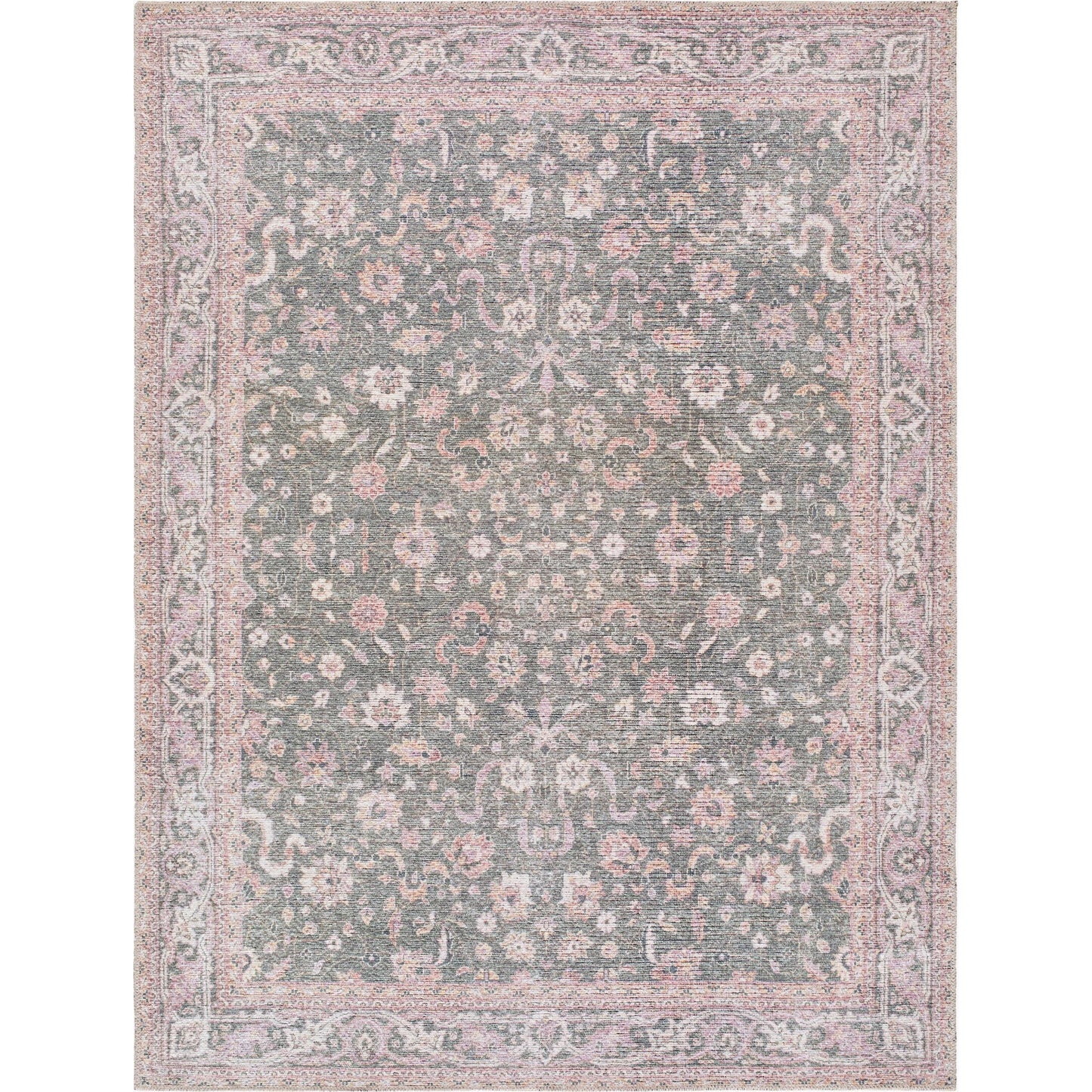 001 SI-2245653,SI-2245655,SI-2245656,SI-2245657 | Primary Silo | Vinny 533587 Rug by Livabliss in emerald, cream, orange, light pink, dark green. Made from polyester in a unique style.