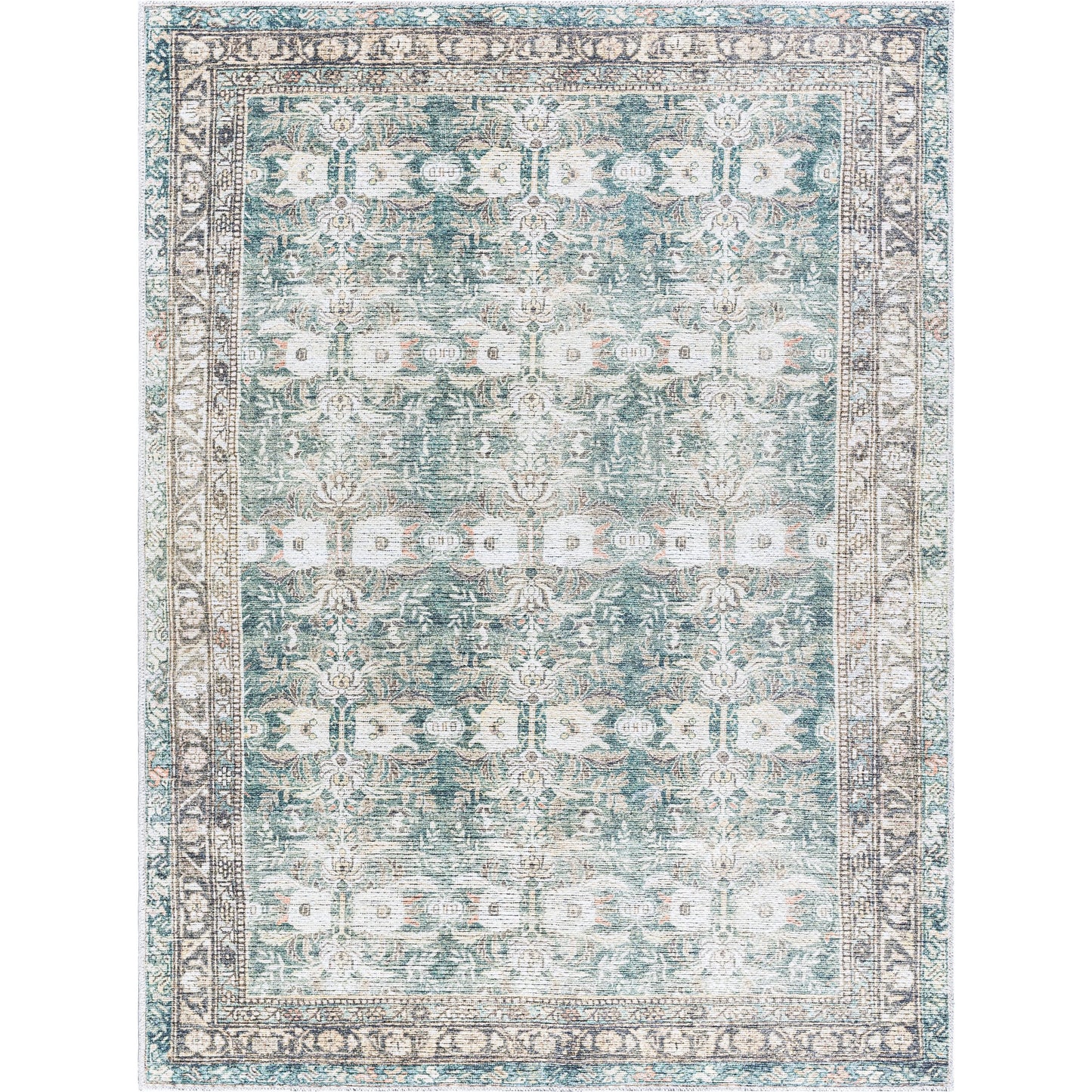001 SI-2168318,SI-2168319,SI-2168320,SI-2168321,SI-2168322 | Primary Silo | Vinny Rug - 533603 by Livabliss in medium green, sage, charcoal, cream, beige, orange. Made from polyester in a unique style.