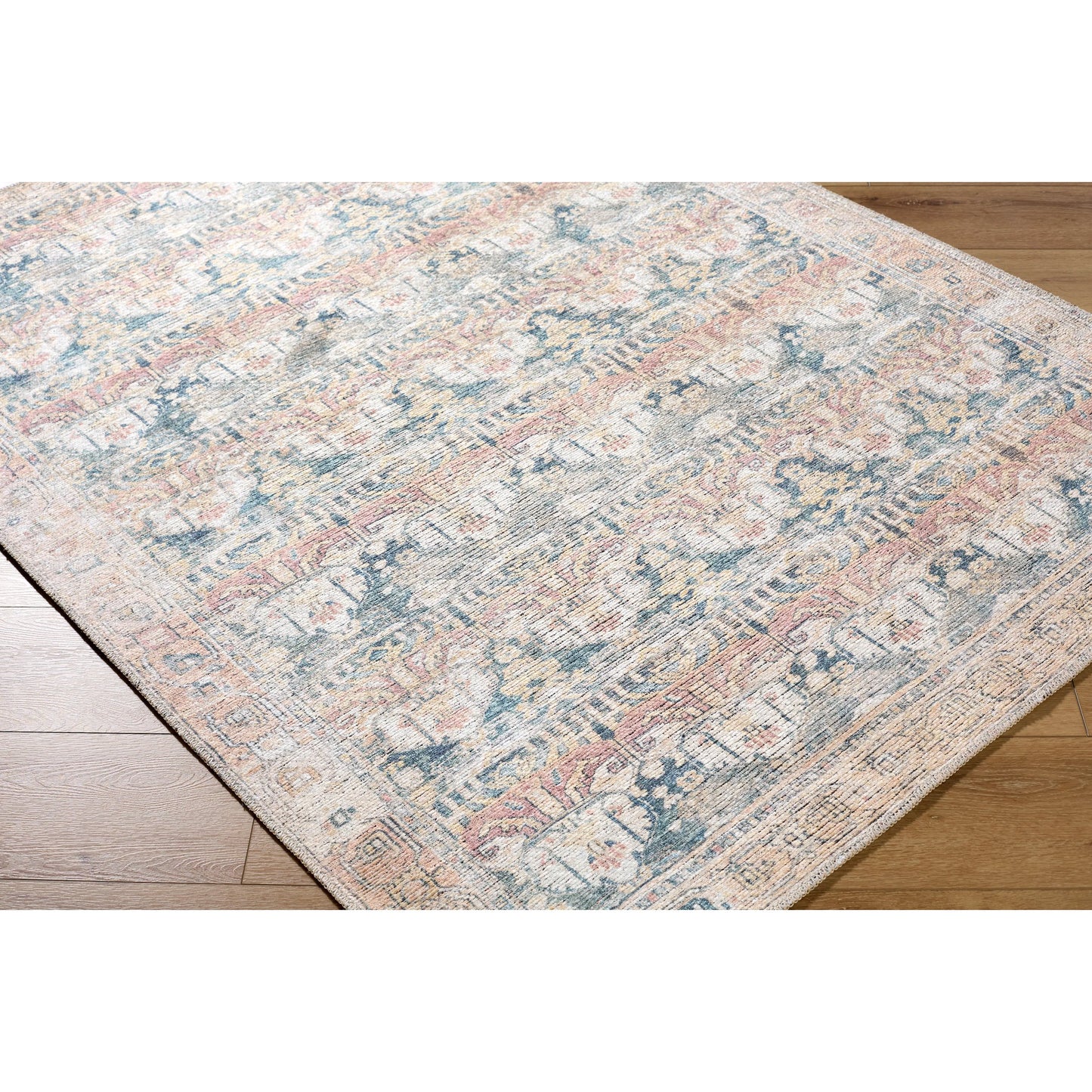 003 SI-2245663,SI-2245664,SI-2245665,SI-2245666,SI-2257757 | Closeup | Vinny 533611 Rug by Livabliss in medium green, cream, tan, rust, orange. Made from polyester in a unique style.