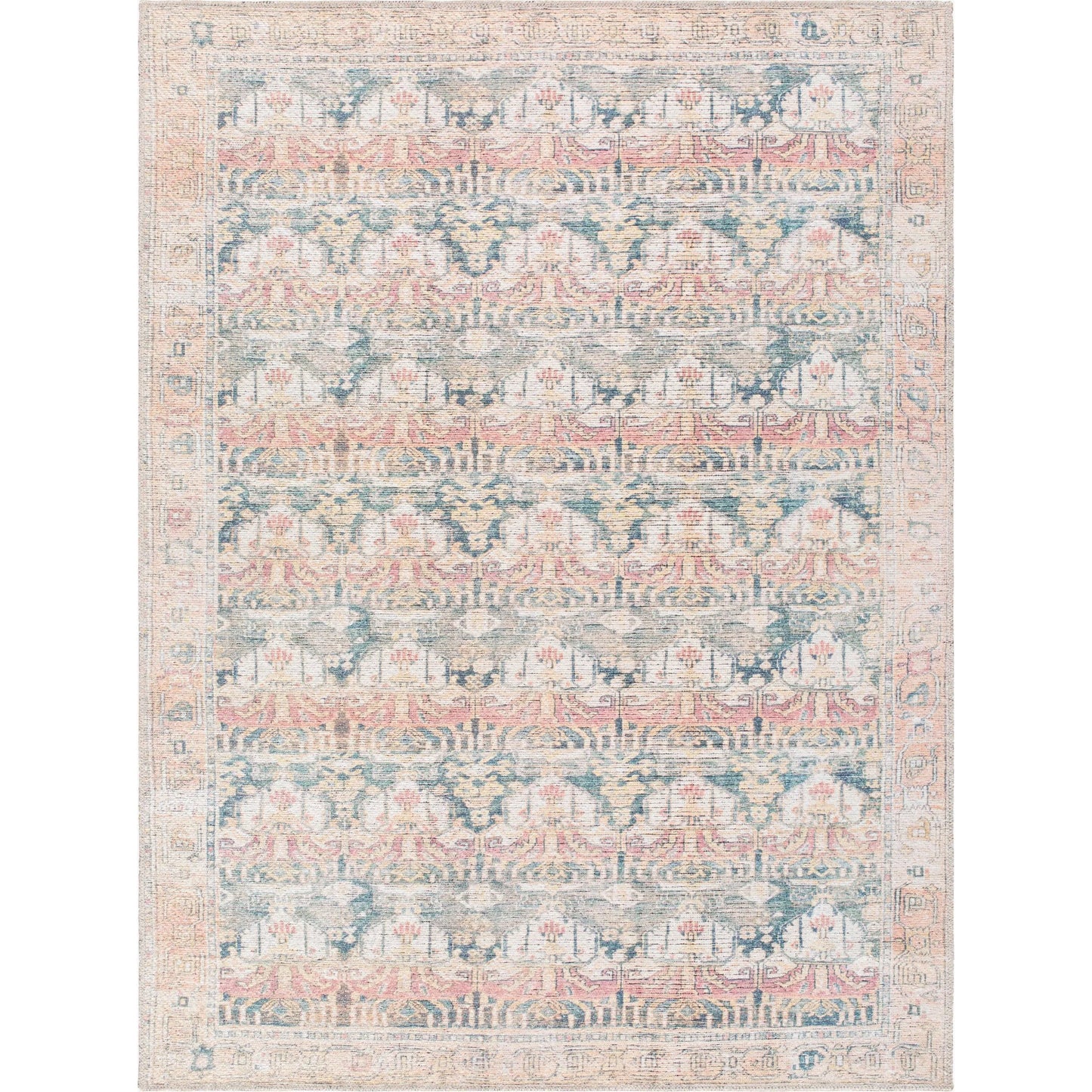 001 SI-2245663,SI-2245664,SI-2245665,SI-2245666 | Primary Silo | Vinny 533611 Rug by Livabliss in medium green, cream, tan, rust, orange. Made from polyester in a unique style.
