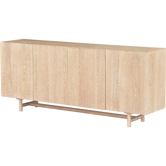 Mika Dining Sideboard by Four Hands in whitewashed oak. Made from solid oak, oak veneer in a modern style.