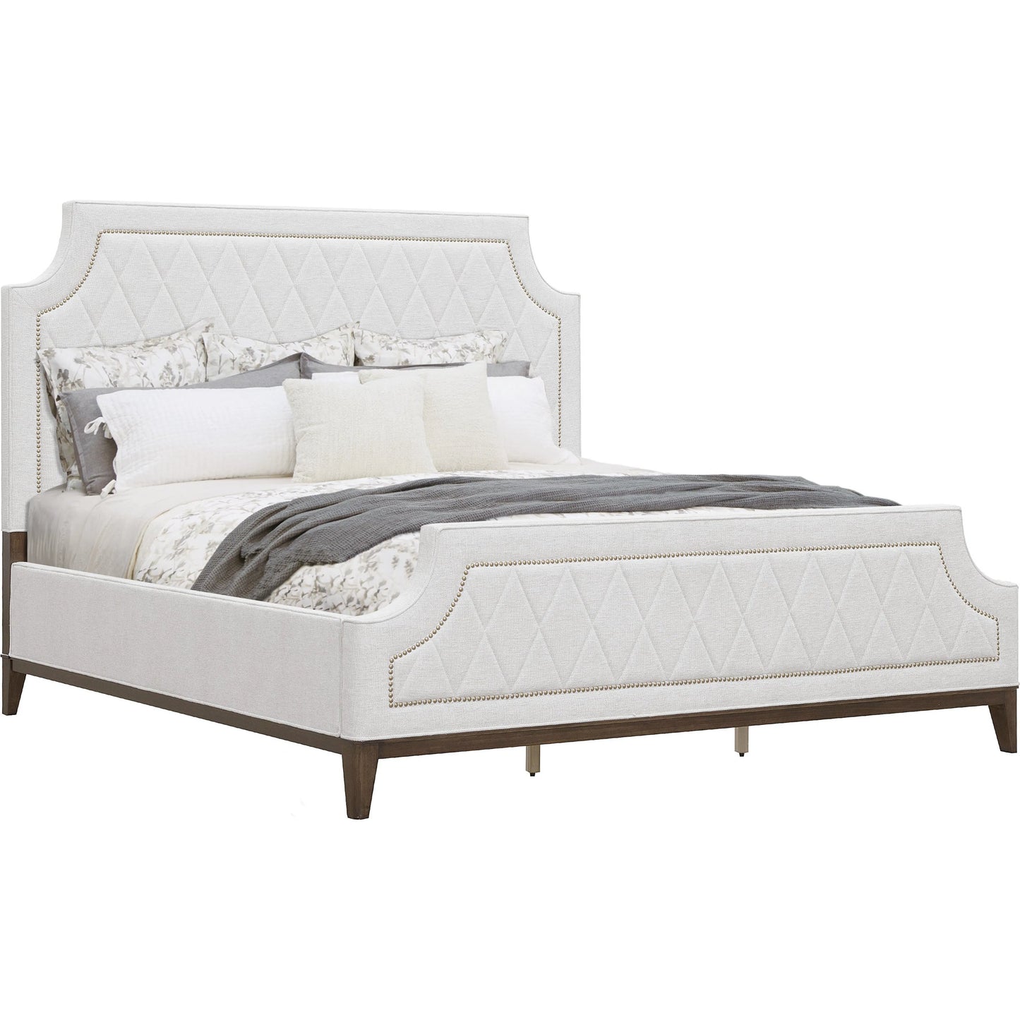 001 SI-2449340,SI-2449341,SI-2449342 | Primary Silo | Asher Park Upholstered Bed by Pulaski Furniture in cloud, piano brown. Made from eucalyptus veneers in a modern style.
