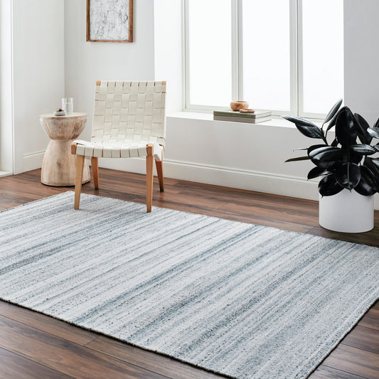 Verna Rug - 32237 by Surya in cream, blue, black. Made from 100% recycled pet yarn in a unique style.