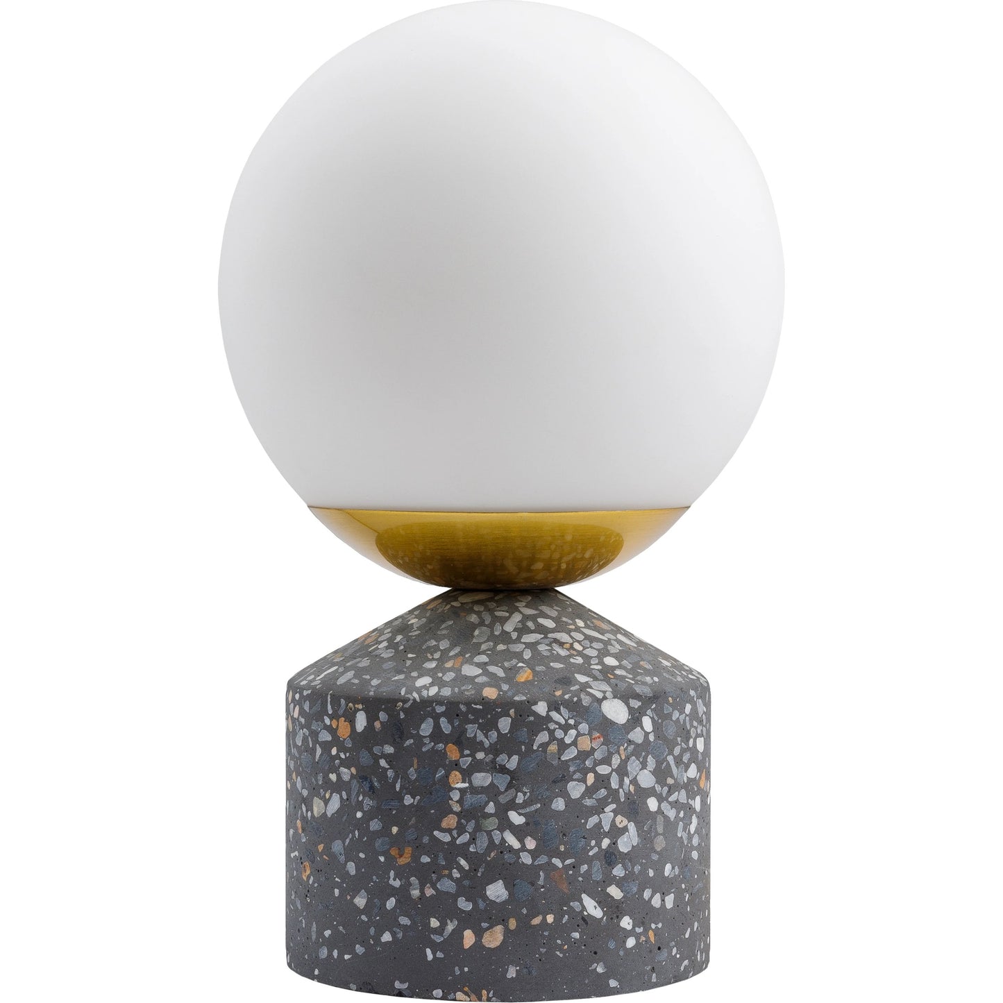 001 SI-2054065 | Additional Silo | Verve Globe Lamp by Livabliss in body: aqua, gray, base: gray, shade: white, cord: black and polished. Made from body: cement, base: cement, shade (outside): glass in a modern style.