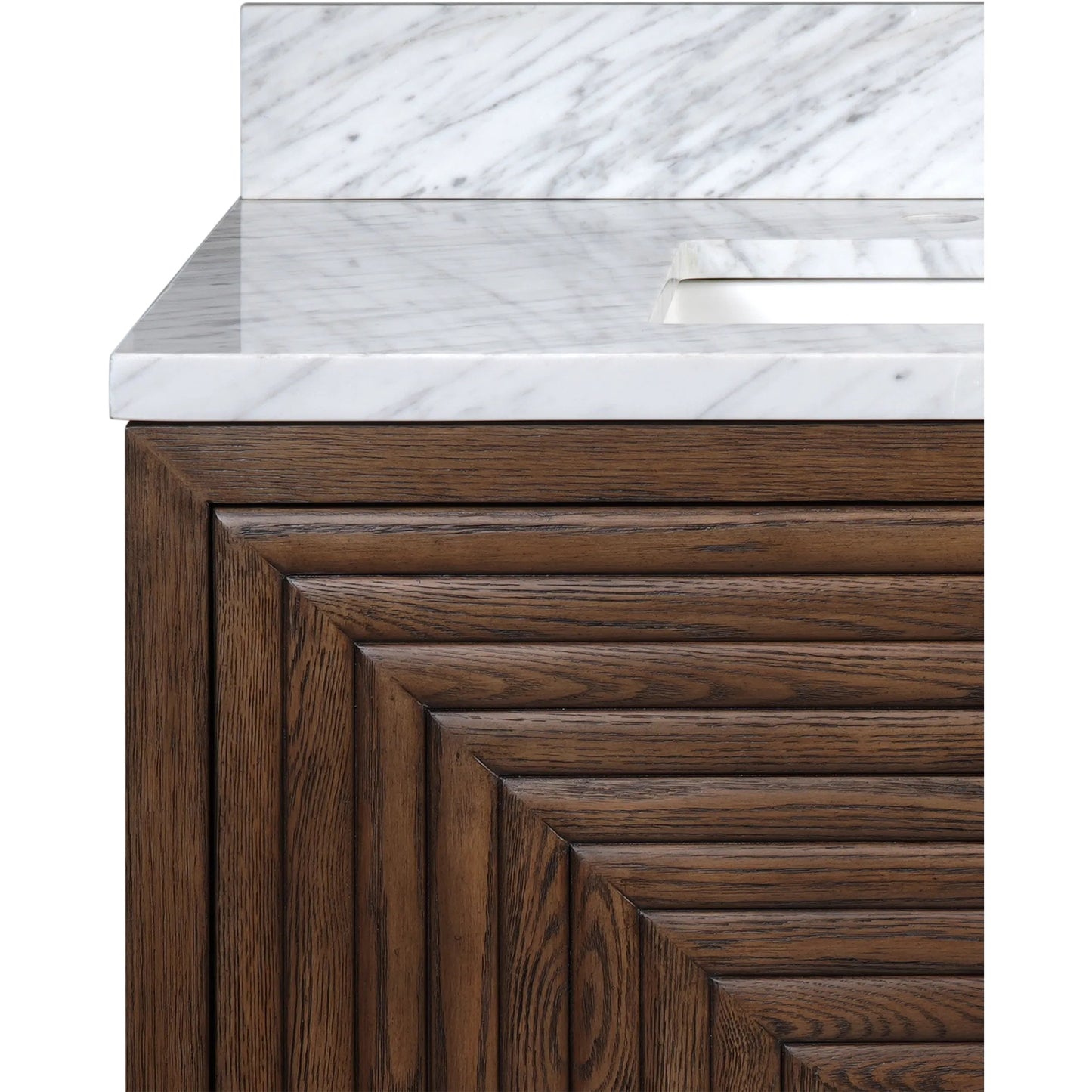 002 SI-2387099 | Additional Silo | Morombe 36" Marble Vanity with Undermount Sink by Currey and Company in cocoa, white. Made from oak solids, veneers, carrara marble, vitreous china in a unique style.
