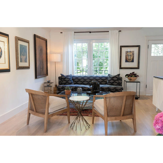 Astra Side Table by LH Imports in white, brass and antique brass. Made from iron, marble in a unique style.