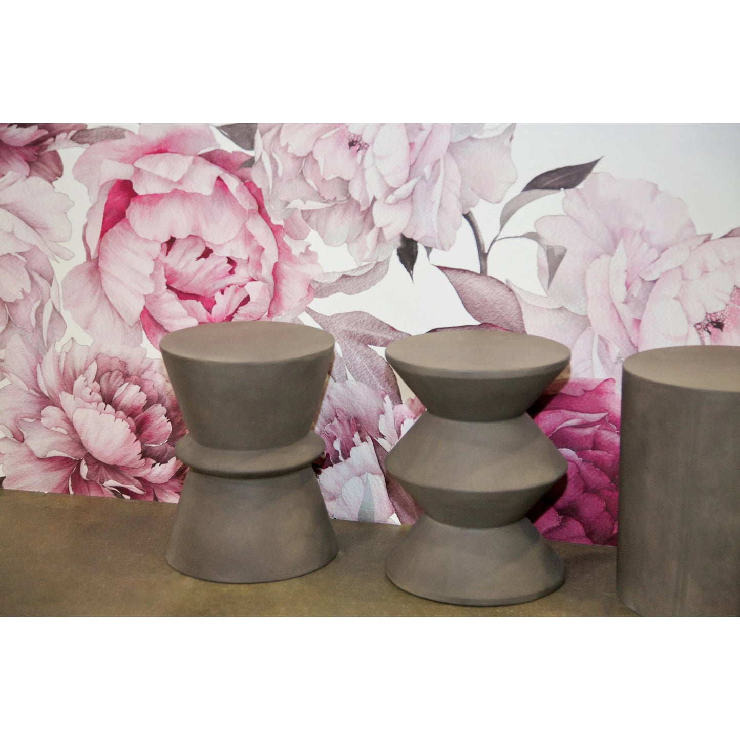 002 SI-2004204 | Additional Silo | Concrete Inverted Side Table by LH Imports in grey. Made from dark grey concrete in a modern style.