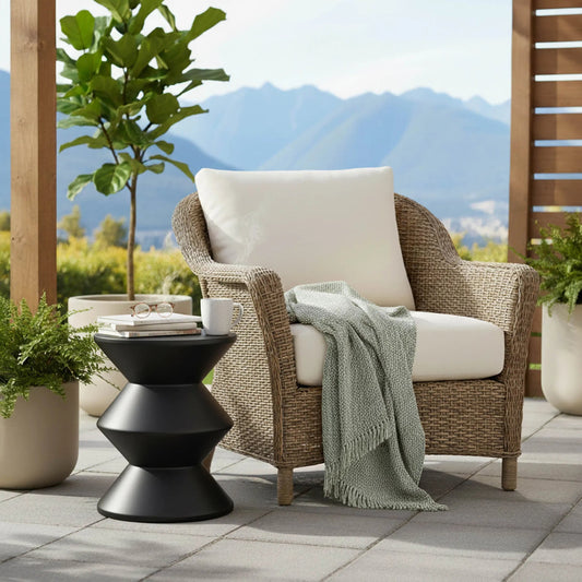 Concrete Inverted Side Table by LH Imports. Made from unique in a modern style.