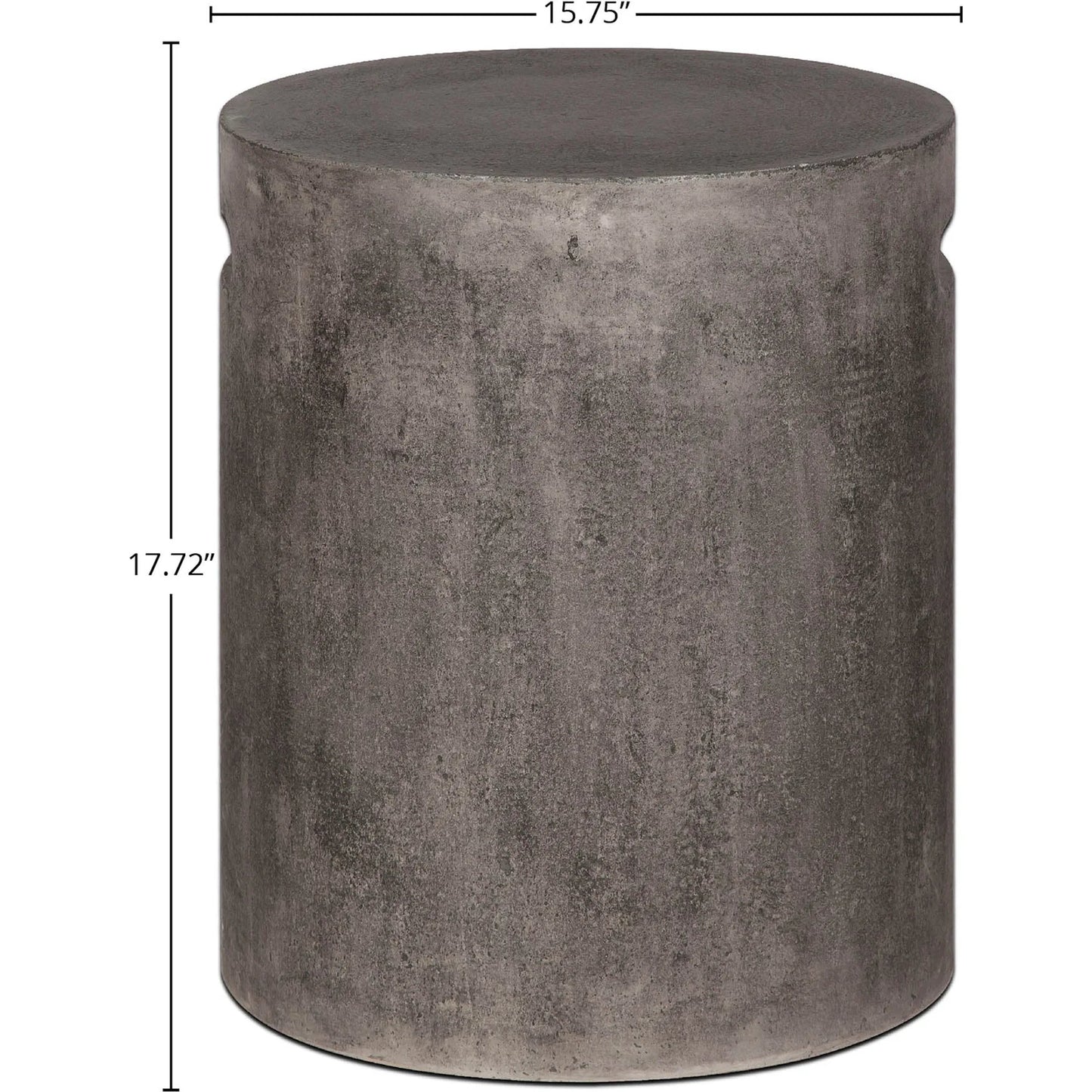 005 SI-2004205 | Additional Silo | Concrete Round Side Table With Handle by LH Imports in grey. Made from dark grey concrete in a modern style.