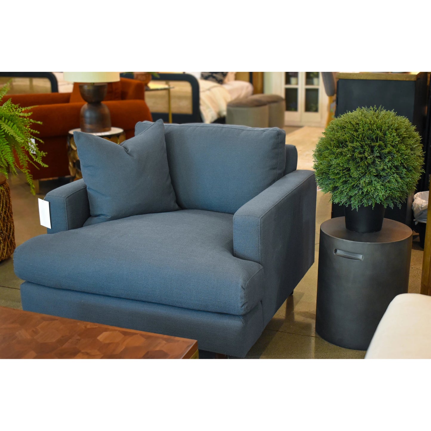 003 SI-2004205 | Additional Silo | Concrete Round Side Table With Handle by LH Imports in grey. Made from dark grey concrete in a modern style.