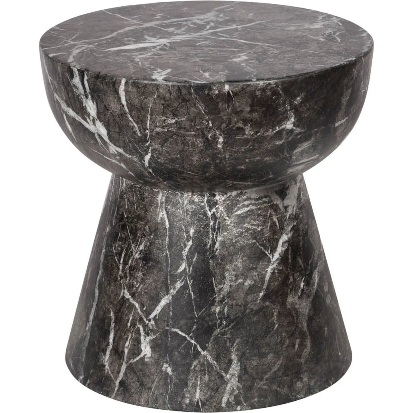 004 SI-2325338 | Unknown | Yves Side Table by LH Imports in black marble and marble black. Made from concrete in a unique style.