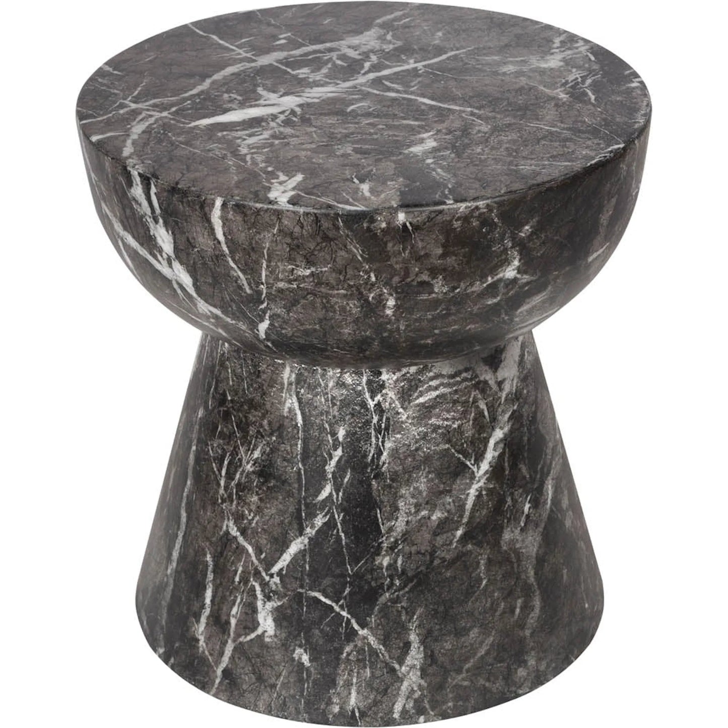 005 SI-2325338 | Unknown | Yves Side Table by LH Imports in black marble and marble black. Made from concrete in a unique style.