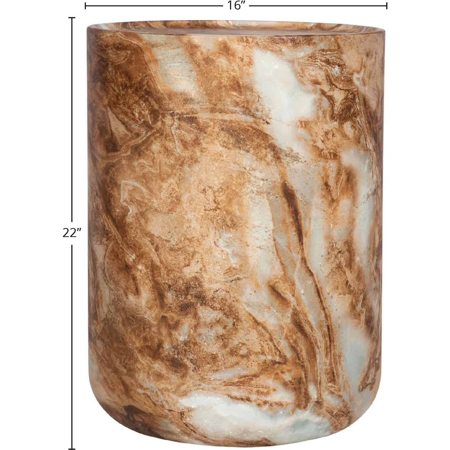 003 SI-2325342 | Unknown | Geri Side Table by LH Imports in beige marble and marble pattern. Made from concrete in a unique style.