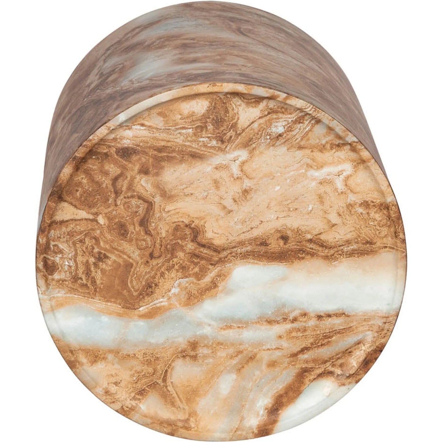 004 SI-2325342 | Unknown | Geri Side Table by LH Imports in beige marble and marble pattern. Made from concrete in a unique style.