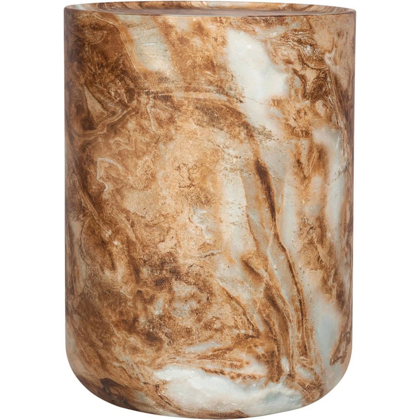 002 SI-2325342 | Unknown | Geri Side Table by LH Imports in beige marble and marble pattern. Made from concrete in a unique style.